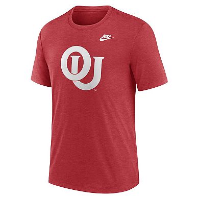 Men's Nike Heather Crimson Oklahoma Sooners Blitz Evergreen Legacy Primary Tri-Blend T-Shirt