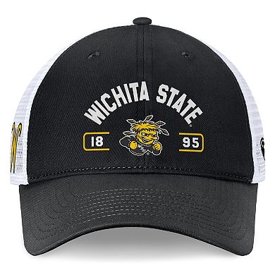 Men's Top of the World Black/White Wichita State Shockers Free Kick Trucker Adjustable Hat