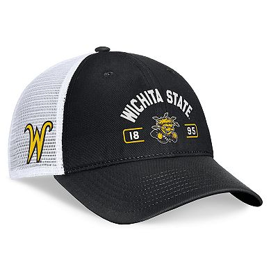Men's Top of the World Black/White Wichita State Shockers Free Kick Trucker Adjustable Hat