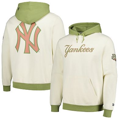 Men's New Era Cream/Green New York Yankees Color Pop Pullover Hoodie