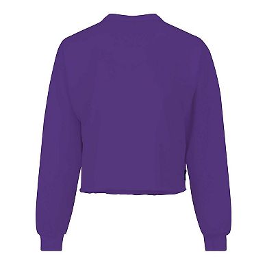 Women's Spirit Jersey Purple Clemson Tigers Slouchy Cropped Long Sleeve T-Shirt