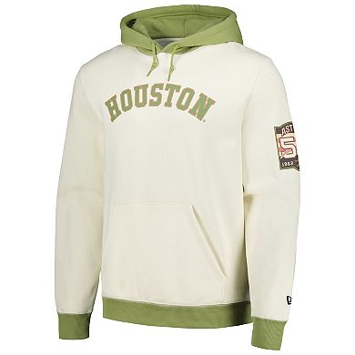 Men's New Era Cream/Green Houston Astros Color Pop Pullover Hoodie