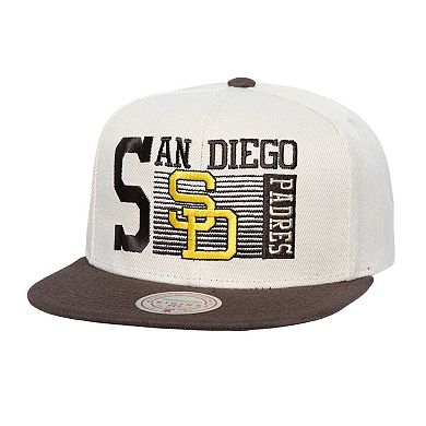 Men's Mitchell & Ness Cream San Diego Padres Cooperstown Collection Speed Zone Snapback Hat