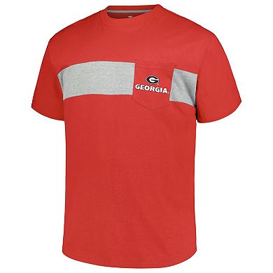 Men's Profile Red Georgia Bulldogs Big & Tall Color Stripe T-Shirt