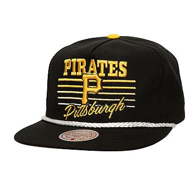 Men's Mitchell & Ness Black Pittsburgh Pirates  Radiant Lines Deadstock Snapback Hat