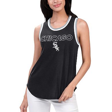 Women's G-III 4Her by Carl Banks Black Chicago White Sox Strategy Tank Top