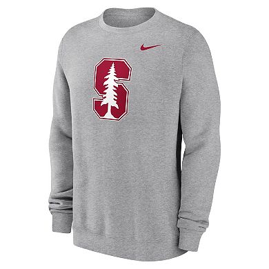 Men's Nike Heather Gray Stanford Cardinal Primetime Evergreen Fleece Pullover Sweatshirt