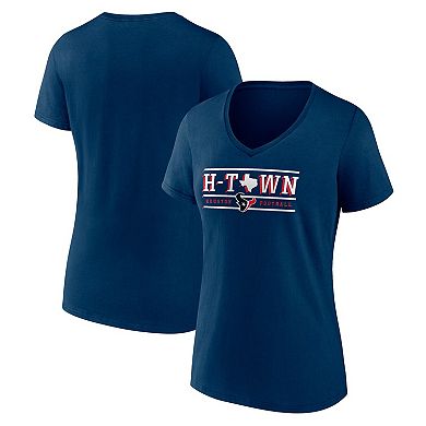 Women's Fanatics Branded  Navy Houston Texans  Defensive Stand V-Neck T-Shirt