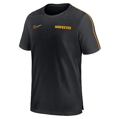 Men's Nike Black Iowa Hawkeyes 2024 Sideline Coach Performance Top