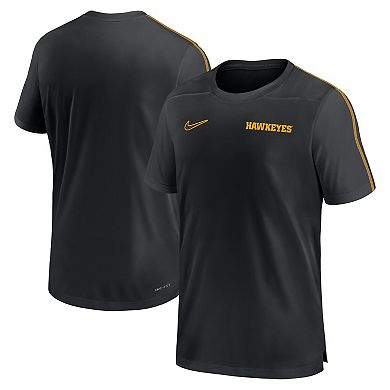 Men's Nike Black Iowa Hawkeyes 2024 Sideline Coach Performance Top