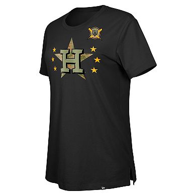 Women's New Era Black Houston Astros Armed Forces Day T-Shirt