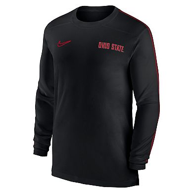 Men's Nike Black Ohio State Buckeyes 2024 Sideline Coach UV Performance Long Sleeve T-Shirt