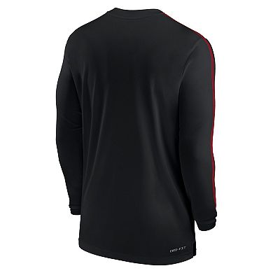 Men's Nike Black Ohio State Buckeyes 2024 Sideline Coach UV Performance Long Sleeve T-Shirt