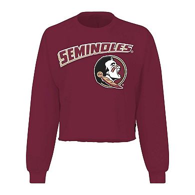 Women's Spirit Jersey Garnet Florida State Seminoles Slouchy Cropped Long Sleeve T-Shirt