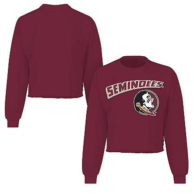 Women's Spirit Jersey Garnet Florida State Seminoles Slouchy Cropped Long Sleeve T-Shirt