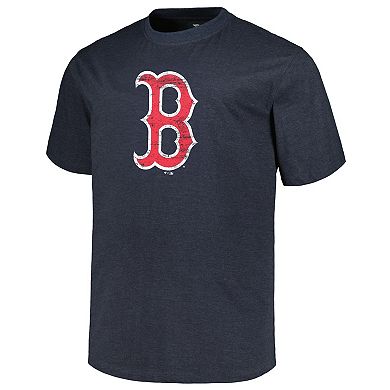 Men's Profile Heather Navy Boston Red Sox Big & Tall Weathered Logo T-Shirt