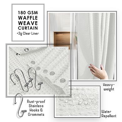 Clara Clark Bathroom Accessories Set with Rug