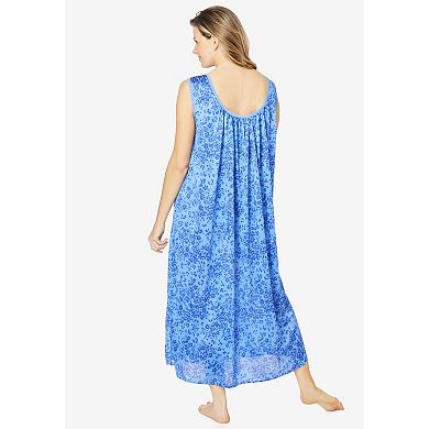 Only Necessities Women's Plus Size Long Tricot Knit Nightgown