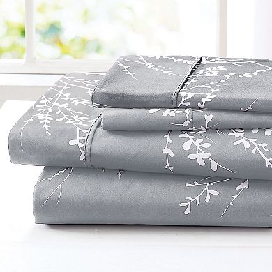 Collections Etc 4-piece Foliage Bed Sheets And Pillowcases Set