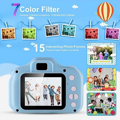 Kid's, Digital Camera 2.0' Screen, 12mp, 1080p Fhd Video Camera With Games