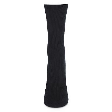 Rayon Blend Flat Ribbed Crew Socks 2-pack