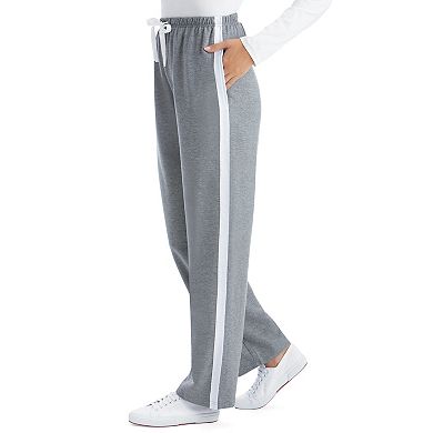 Collections Etc Soft And Comfy Pull-on Side Stripe Knit Pants