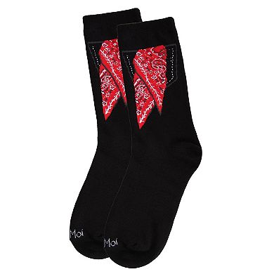 Bandana In Pocket Rayon Blend Crew Socks