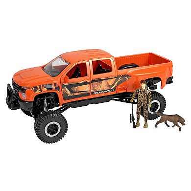 New Ray Wildlife Hunter 1:18 Scale Camo Orange Deer Hunting 9-Piece Model Set