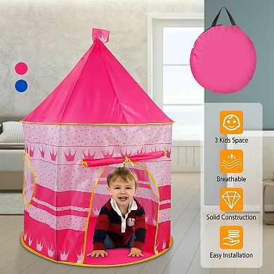 Kid’s, Play Tent Foldable Pop-up Castle With Carry Bag