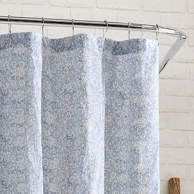 Peri Block Print Gauze Shower Curtain