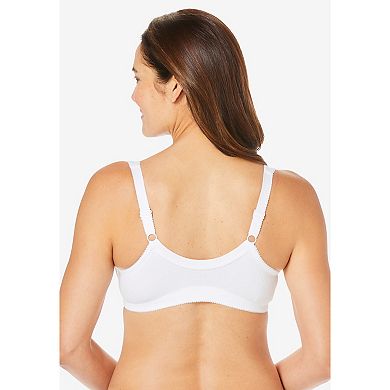 Comfort Choice Women's Plus Size 3-pack Front-close Cotton Wireless Bra