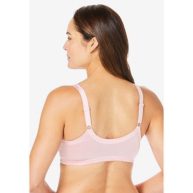 Comfort Choice Women's Plus Size Front-close Satin Wireless Bra