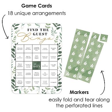 Big Dot Of Happiness Boho Botanical Bride - Find The Guest - Wedding Party Bingo Game 18 Ct