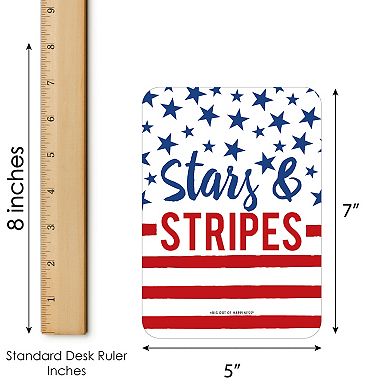 Big Dot Of Happiness Stars & Stripes - Bar Bingo Patriotic Party - Shaped Bingo Game - 18 Ct