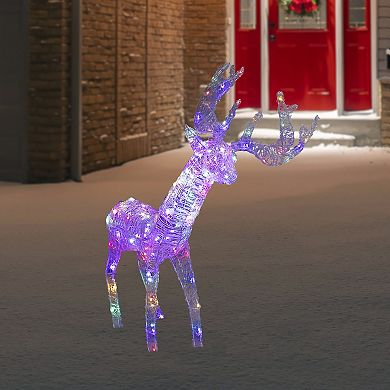 Northlight LED Color Changing Acrylic Reindeer Outdoor Christmas Decoration