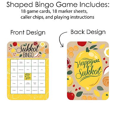 Big Dot Of Happiness Sukkot - Bingo Cards And Markers - Sukkah Holiday Bingo Game - Set Of 18