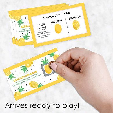 Big Dot Of Happiness Tropical Pineapple - Summer Party Game Scratch Off Cards - 22 Count