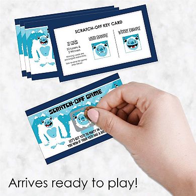 Big Dot Of Happiness Yeti To Party - Abominable Snowman Party Game Scratch Off Cards - 22 Ct