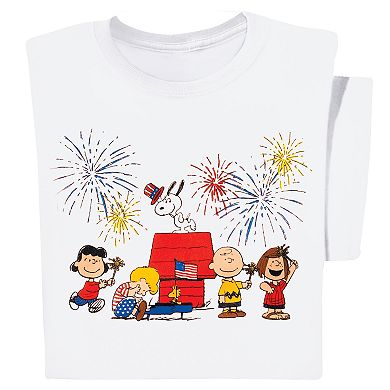 Collections Etc Peanuts Snoopy & The Gang Fourth Of July White T-shirt