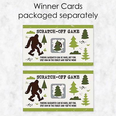 Big Dot Of Happiness Sasquatch Crossing - Bigfoot Party Game Scratch Off Cards - 22 Ct