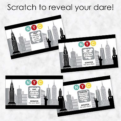 Big Dot Of Happiness Nyc Cityscape - New York City Party Game Scratch Off Dare Cards - 22 Ct