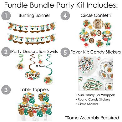 Big Dot Of Happiness Tropical Luau - Hawaiian Beach Party Supplies Decor Kit - Fundle Bundle