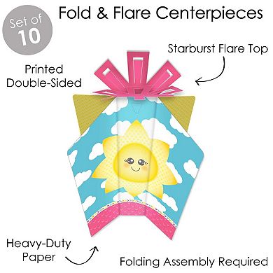 Big Dot Of Happiness You Are My Sunshine - Table Decor Party Fold & Flare Centerpieces 10 Ct