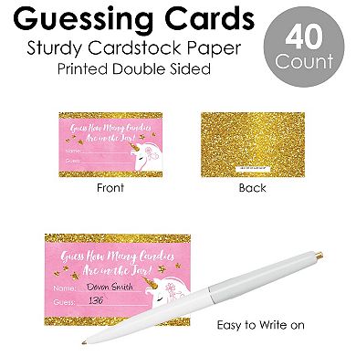 Big Dot Of Happiness Rainbow Unicorn - Baby Shower Or Birthday Party Candy Guessing Game