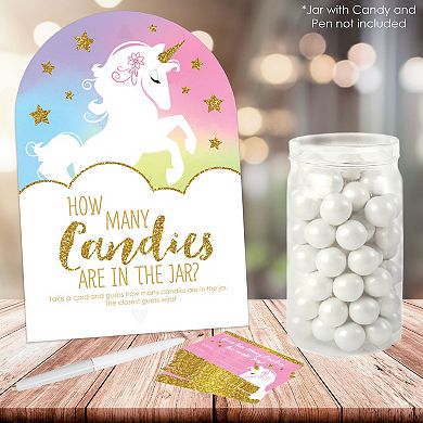 Big Dot Of Happiness Rainbow Unicorn - Baby Shower Or Birthday Party Candy Guessing Game