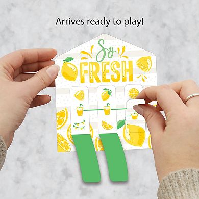 Big Dot Of Happiness So Fresh - Lemon - Game Pickle Cards - Pull Tabs 3-in-a-row - Set Of 12