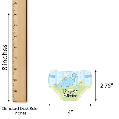 Big Dot Of Happiness Baby Boy Dinosaur - Baby Shower Activities - Diaper Raffle Game - 24 Ct