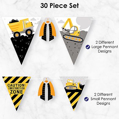 Big Dot Of Happiness Dig It Construction Party Baby Shower Or Birthday Triangle Banner 30 Pc