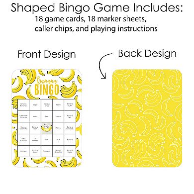 Big Dot Of Happiness Let’s Go Bananas - Cards & Markers - Tropical Party Bingo Game 18 Ct