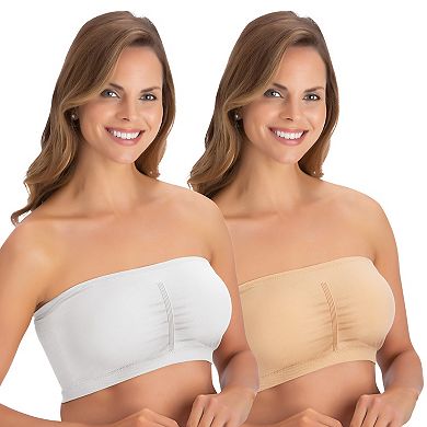 Collections Etc 2-pack Seamless Bandeau Bras With Removable Pads